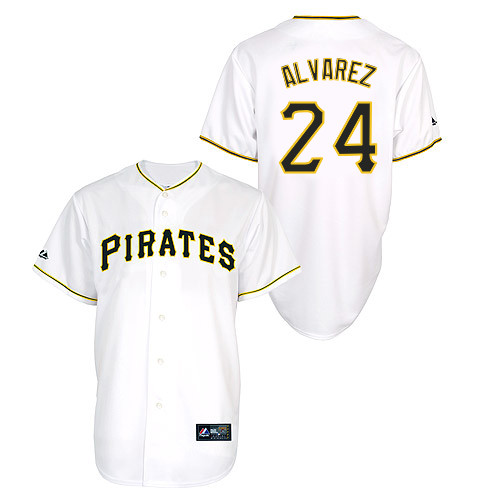 Pedro Alvarez #24 Youth Baseball Jersey-Pittsburgh Pirates Authentic Home White Cool Base MLB Jersey